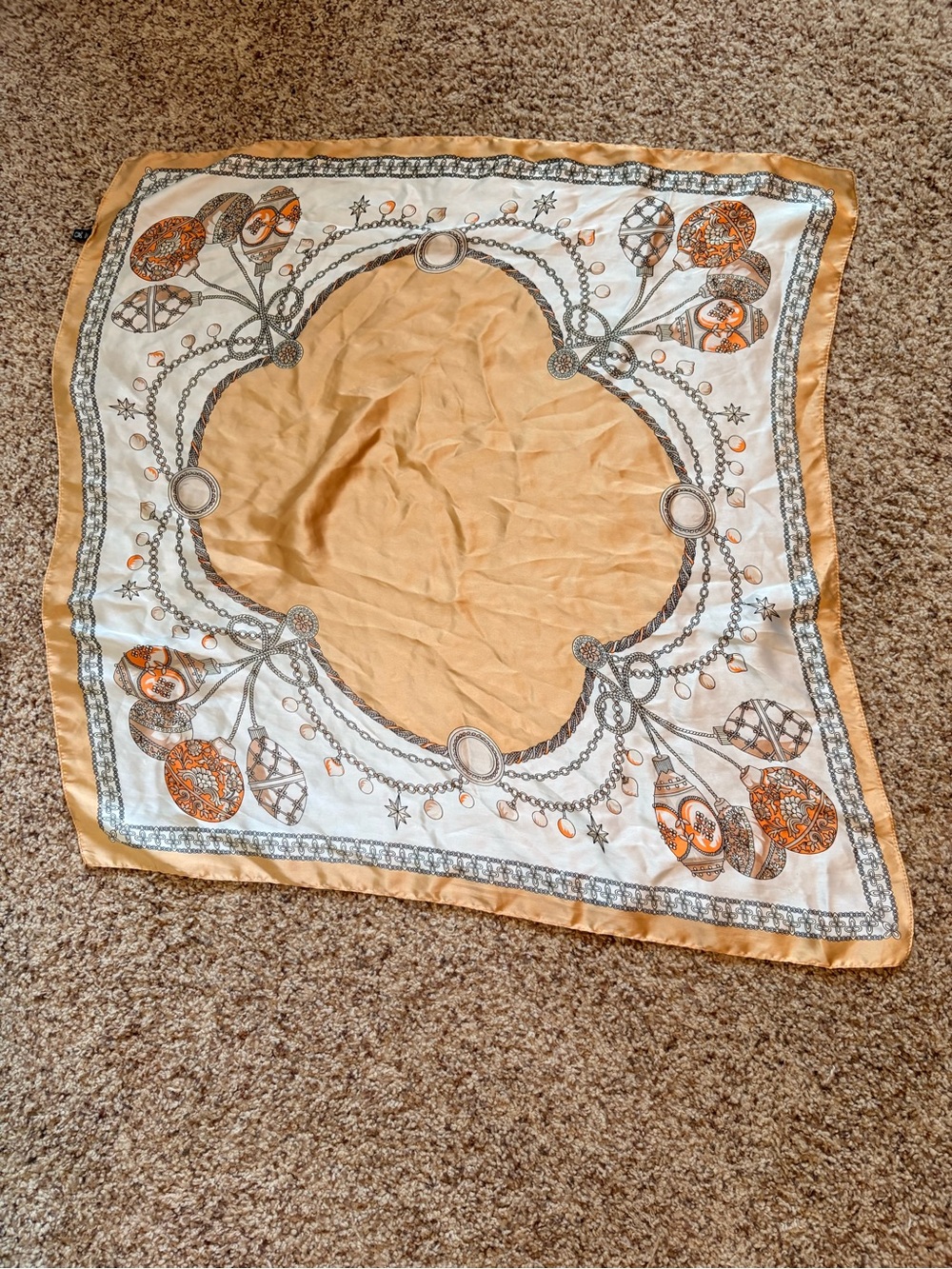Gold and Cream Square Scarf
